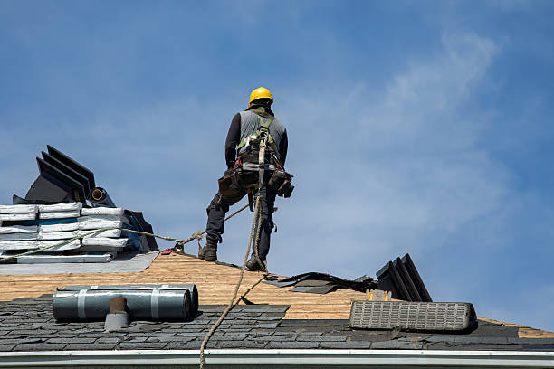 Professional Gutter Installation technician working in Utica, KY